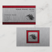 Brushed metal look Football Visitekaartje (Voorkant / Achterkant)