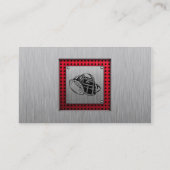 Brushed metal look Football Visitekaartje (Achterkant)