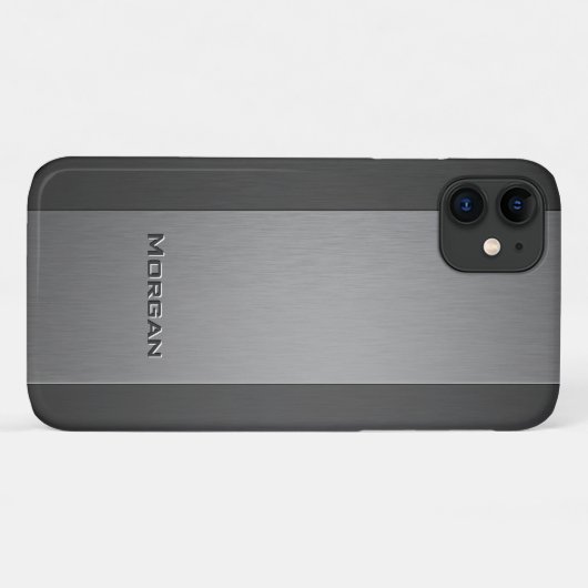 Brushed Metal Two Shades - Naam Case-Mate iPhone Case (Achterkant (horizontaal))