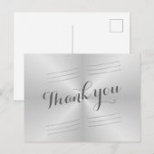 Brushed Metal Wedding Dank u Briefkaart (Voorkant / Achterkant)