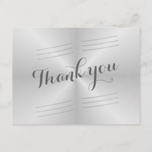 Brushed Metal Wedding Dank u Briefkaart