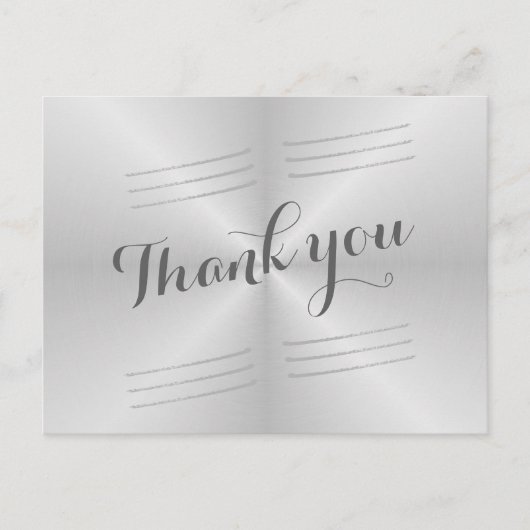 Brushed Metal Wedding Dank u Briefkaart (Voorkant)