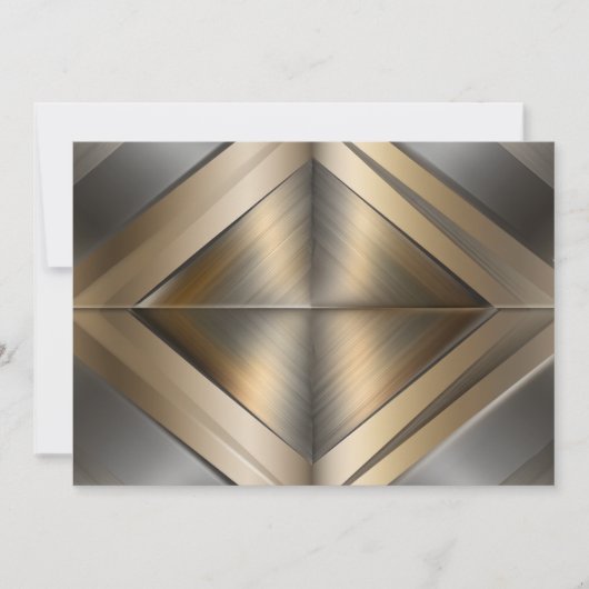 Brushed Metallic Geometric Diamond Pattern Bedankkaart (Voorkant)