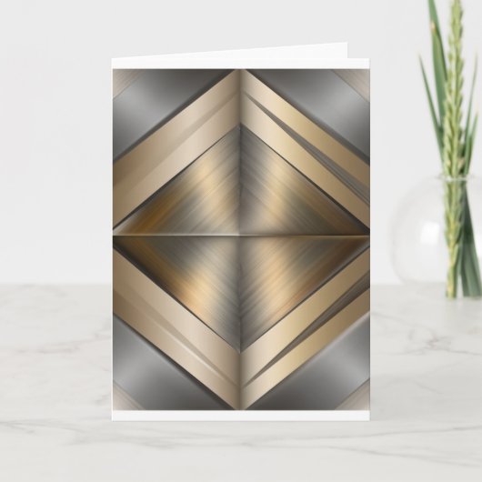 Brushed Metallic Geometric Diamond Pattern Bedankkaart (Voorkant)