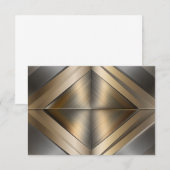 Brushed Metallic Geometric Diamond Pattern Bedankkaart (Voorkant / Achterkant)