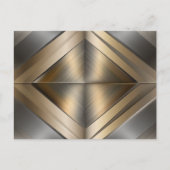 Brushed Metallic Geometric Diamond Pattern Briefkaart (Voorkant)