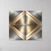 Brushed Metallic Geometric Diamond Pattern Canvas Afdruk (Voorkant)