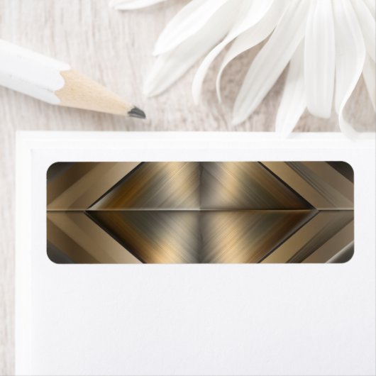 Brushed Metallic Geometric Diamond Pattern Etiket (Insitu)
