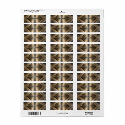 Brushed Metallic Geometric Diamond Pattern Etiket (Full Sheet)