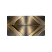 Brushed Metallic Geometric Diamond Pattern Etiket (Voorkant)