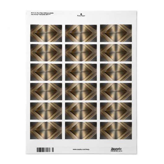 Brushed Metallic Geometric Diamond Pattern Etiket (Full Sheet)