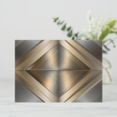 Brushed Metallic Geometric Diamond Pattern Feestdagenkaart (Staand voorkant)