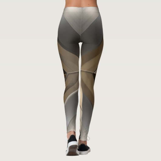 Brushed Metallic Geometric Diamond Pattern Leggings (Achterkant)