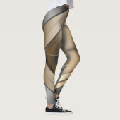 Brushed Metallic Geometric Diamond Pattern Leggings (Rechts)