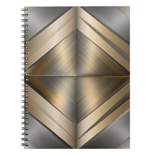 Brushed Metallic Geometric Diamond Pattern Notitieboek (Voorkant)