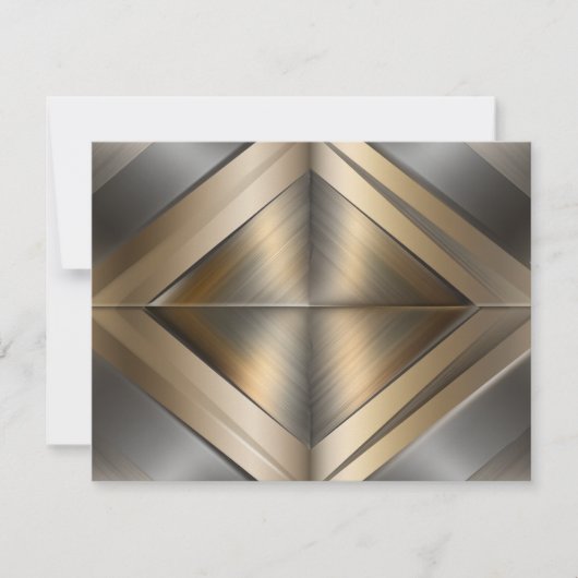 Brushed Metallic Geometric Diamond Pattern Notitiekaartje (Voorkant)