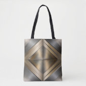 Brushed Metallic Geometric Diamond Pattern Tote Bag (Voorkant)