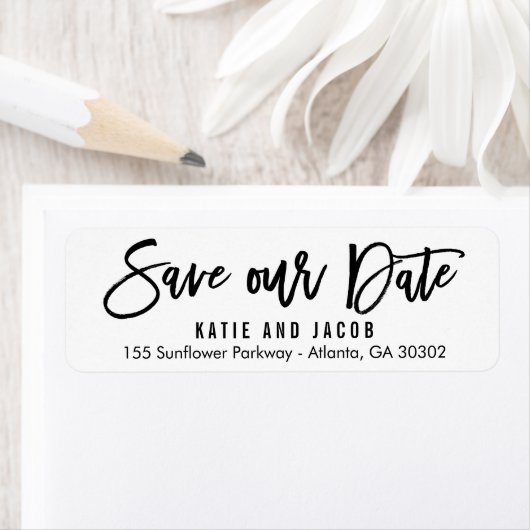 BRUSHED Modern Sla het adreslabel van de datum op Etiket (Insitu)