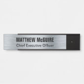 Brushed Silver Look Kantoor Deurbordje (Voorkant)