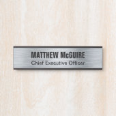 Brushed Silver Look Kantoor Deurbordje (Voorkant)