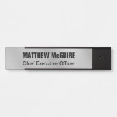 Brushed Silver Look Kantoor Deurbordje (Voorkant)