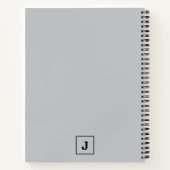 Brushed Silver Retro Bold Serif Desk Name Plate Notitieboek (Achterkant)