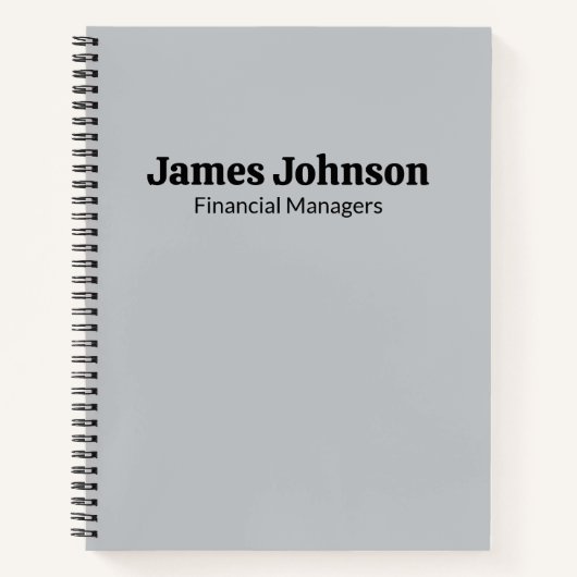 Brushed Silver Retro Bold Serif Desk Name Plate Notitieboek (Voorkant)