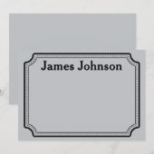 Brushed Silver Retro Bold Serif Desk Name Plate Notitiekaartje (Voorkant / Achterkant)