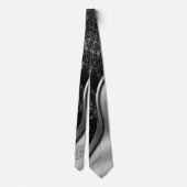 Brushed steel and metallic stone monogrammed  stropdas (Achterkant)