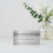Brushed Steel Business Card Visitekaartje (Staand voorkant)