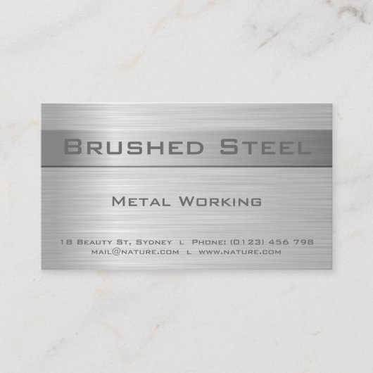 Brushed Steel Business Card Visitekaartje (Voorkant)