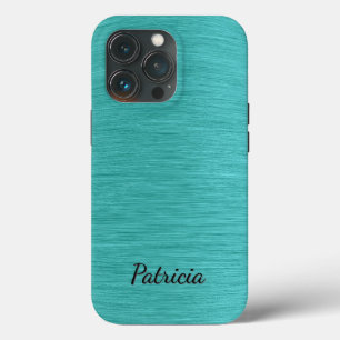 Brushed Turquoise Delight Persoonlijke naam Case-Mate iPhone Case