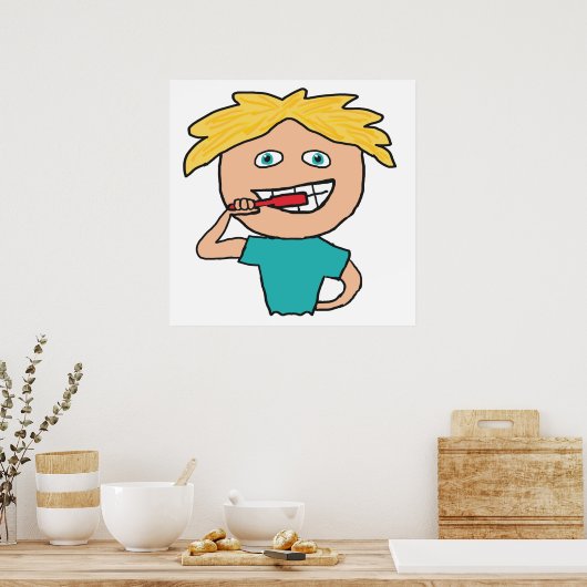 Brushing Teeth Poster (Keuken)