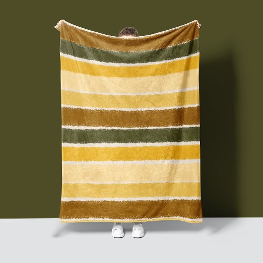 BrushLine-Strepen | Warm Aards Fleece Deken