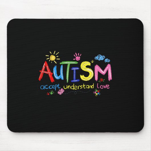 Brushstroke Autisme Bewustzijn Accepteer Liefde Be Muismat (Voorkant)