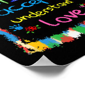 Brushstroke Autisme Bewustzijn Accepteer Liefde Be Poster (Hoek)