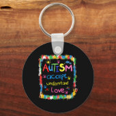 Brushstroke Autisme Bewustzijn Accepteer Liefde Be Sleutelhanger (Voorkant)