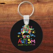 Brushstroke Autisme Bewustzijn Accepteer Liefde Me Sleutelhanger (Voorkant)