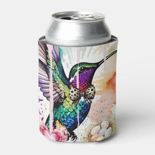 Brushstroke Bird Art Blikjeskoeler (Blikje Voorkant)