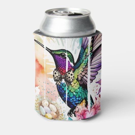 Brushstroke Bird Art Blikjeskoeler (Blikje Achterkant)
