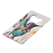 Brushstroke Bird Art Creditkaart Flessenopener (Voorkant Gekanteld)