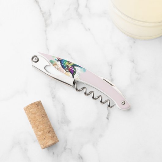 Brushstroke Bird Art Kurkentrekker (Voorkant)