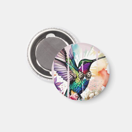 Brushstroke Bird Art Magneet (Voorkant / Achterkant)