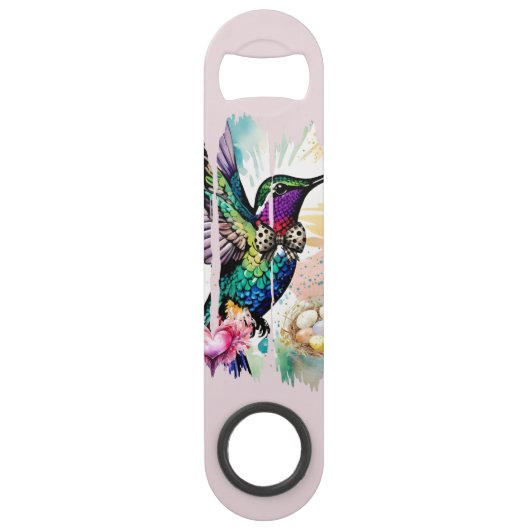 Brushstroke Bird Art Speed Flessenopener (Voorkant)