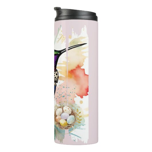 Brushstroke Bird Art Thermosbeker (Geroteerd rechts)