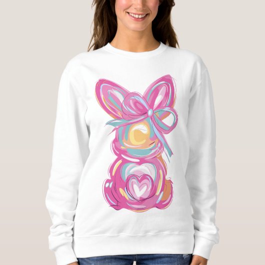 Brushstroke Bunny cadeau voor haar Trui (Voorkant)