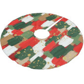 Brushstroke Cheer in Red, Green & Gold Kerstboom Rok (Gekanteld)