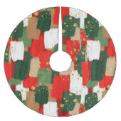 Brushstroke Cheer in Red, Green & Gold Kerstboom Rok (Voorkant)