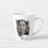 Brushstroke design for your image and text latte mok (Rechts)