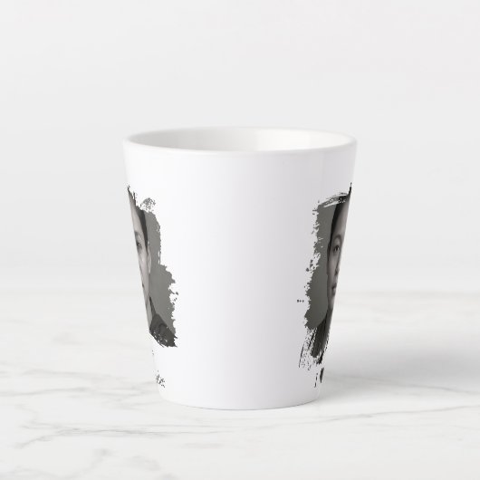 Brushstroke design for your image and text latte mok (Voorkant)